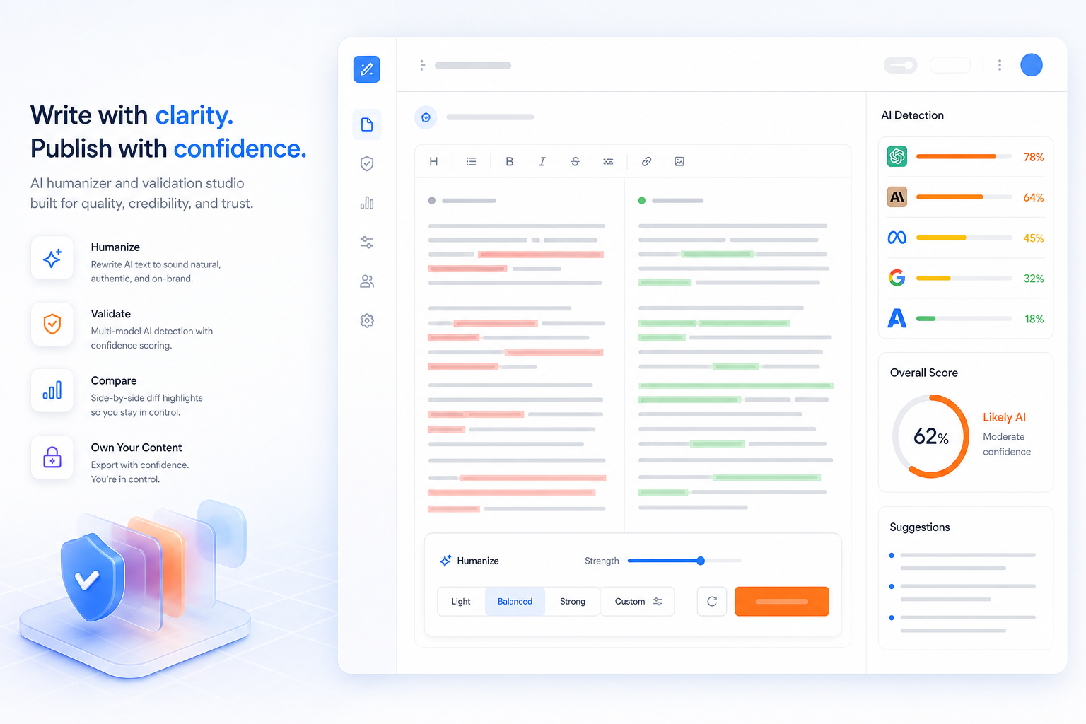 Humanalyz - AI humanizer and validation studio