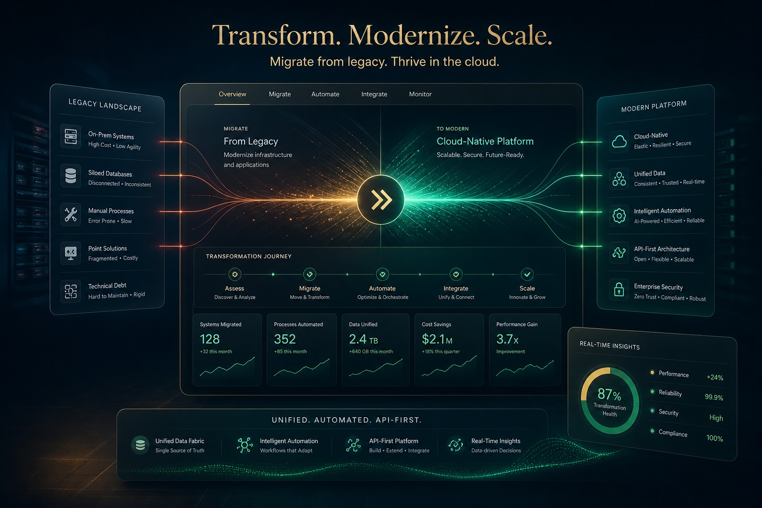 Digital Transformation — modernization roadmap diagram